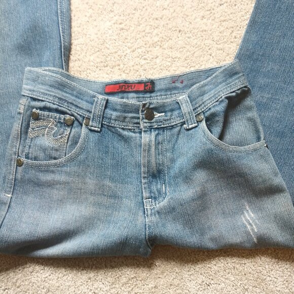 Jinzu Girls Bootcut Jeans Size 14 Embroidered front pockets 100% Cotton - Picture 9 of 9